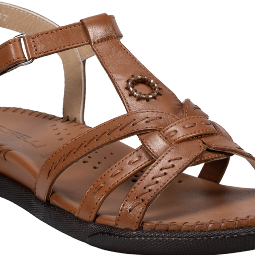 LUPIN-G Kadın Deri Sandalet Taba - 5