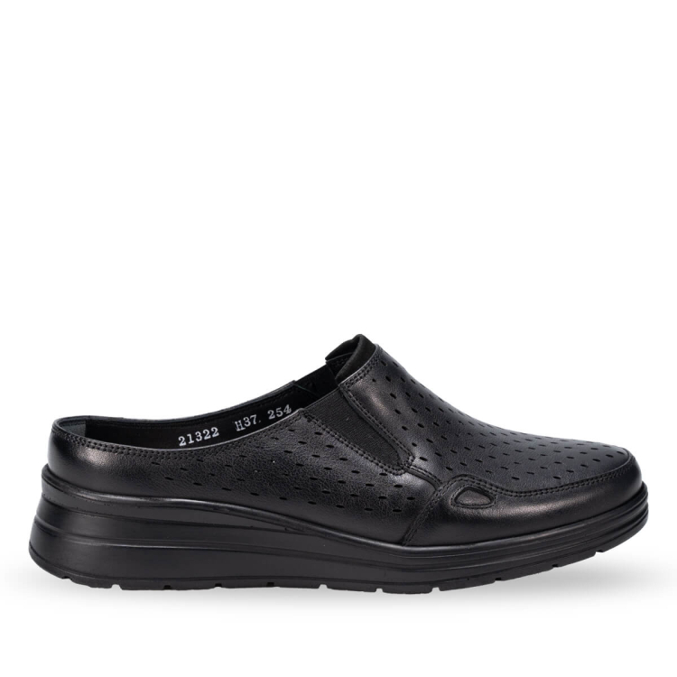 MANDI-H Kadın Deri Ayakkabı Siyah - Forelli