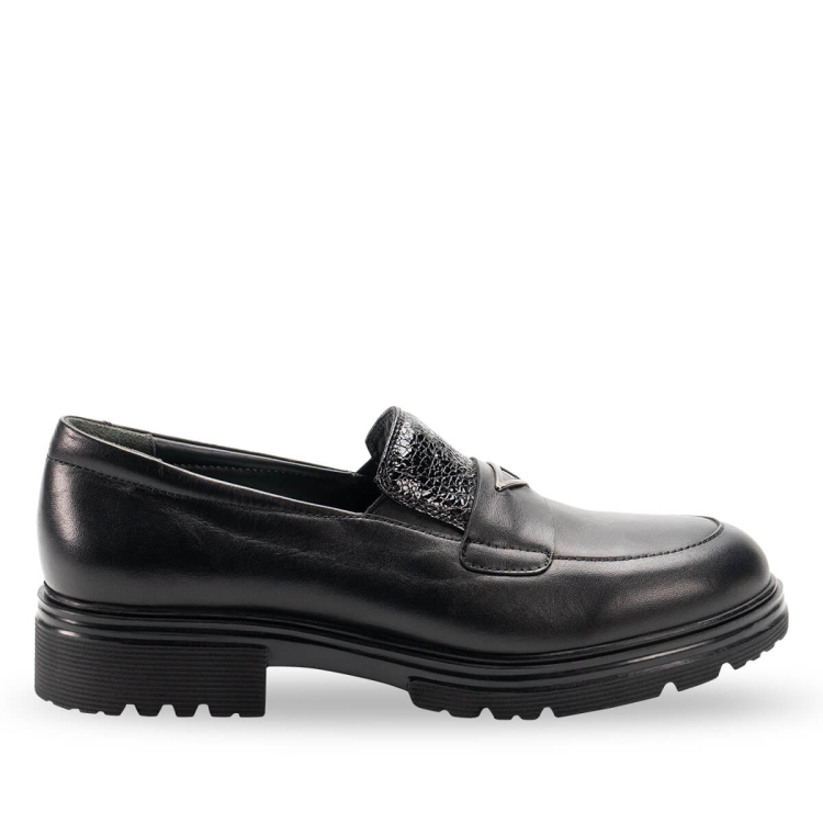 MORRO-H Kadın Deri Ayakkabı Siyah - Forelli