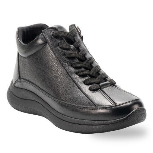 NEVA-G Kadın Deri Ayakkabı Siyah - Forelli (1)