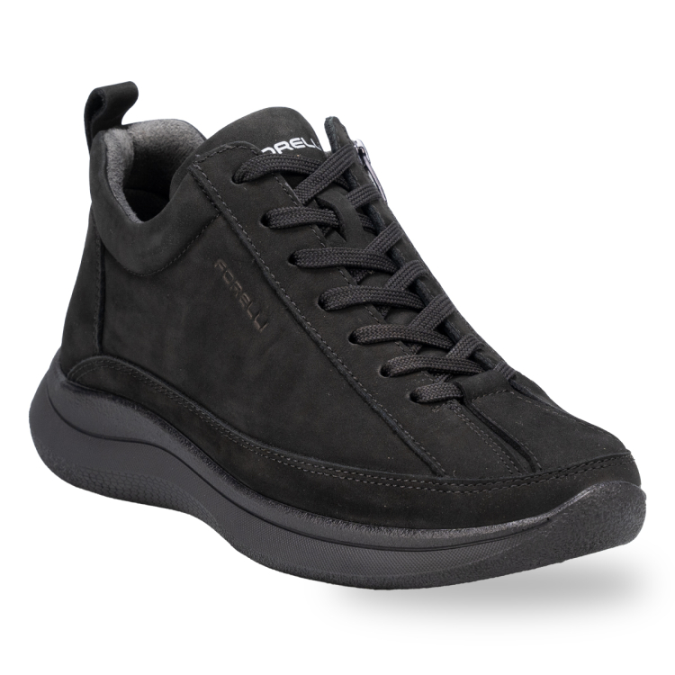 NEVA-G Kadın Deri Ayakkabı Siyah Nubuk - Forelli (1)