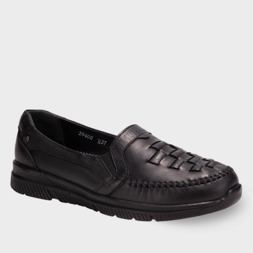 OLIVIA-H Kadın Deri Ayakkabı Siyah - Forelli (1)