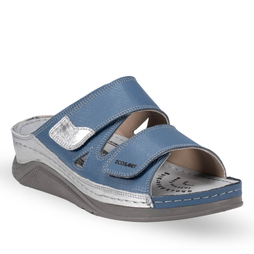 OSTUNI-H Kadın Deri Terlik Mavi - 2