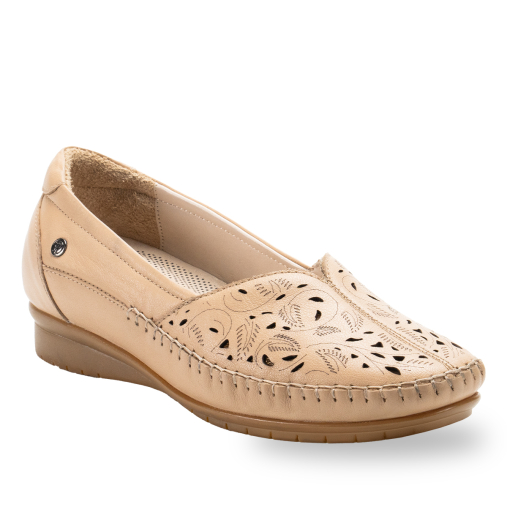 PANNY-G Kadın Deri Ayakkabı Açık Vizon - Forelli (1)