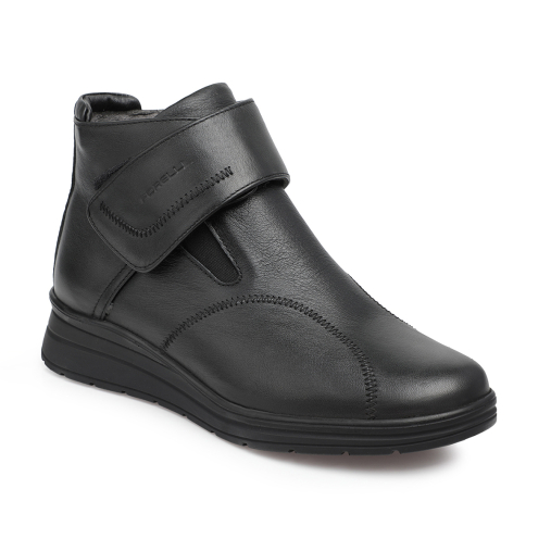 PEYKAN-H Kadın Deri Hallux Bot Siyah - Forelli