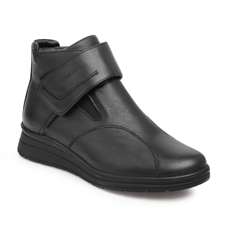 PEYKAN-H Kadın Deri Hallux Bot Siyah - Forelli