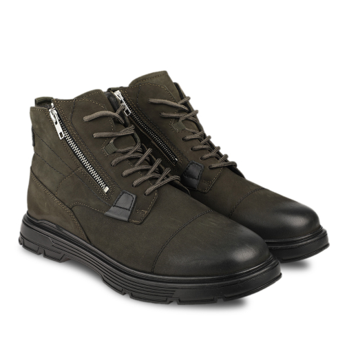 RENZO-G Erkek Deri Bot Haki - 3