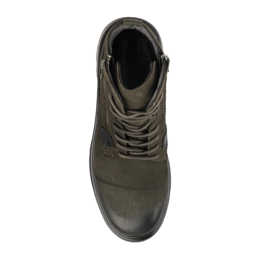 RENZO-G Erkek Deri Bot Haki - 5