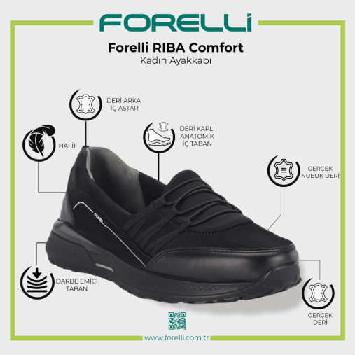 Forelli RIBA-H Comfort Kadın Ayakkabı Siyah - 5