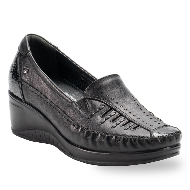 SAHRA-G Kadın Deri Ayakkabı Siyah - Forelli (1)