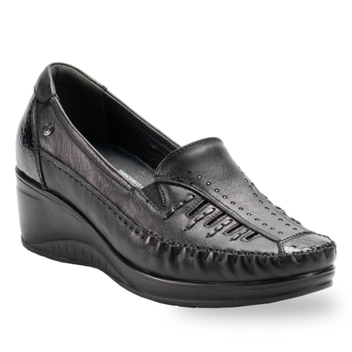 SAHRA-G Kadın Deri Ayakkabı Siyah - Forelli (1)