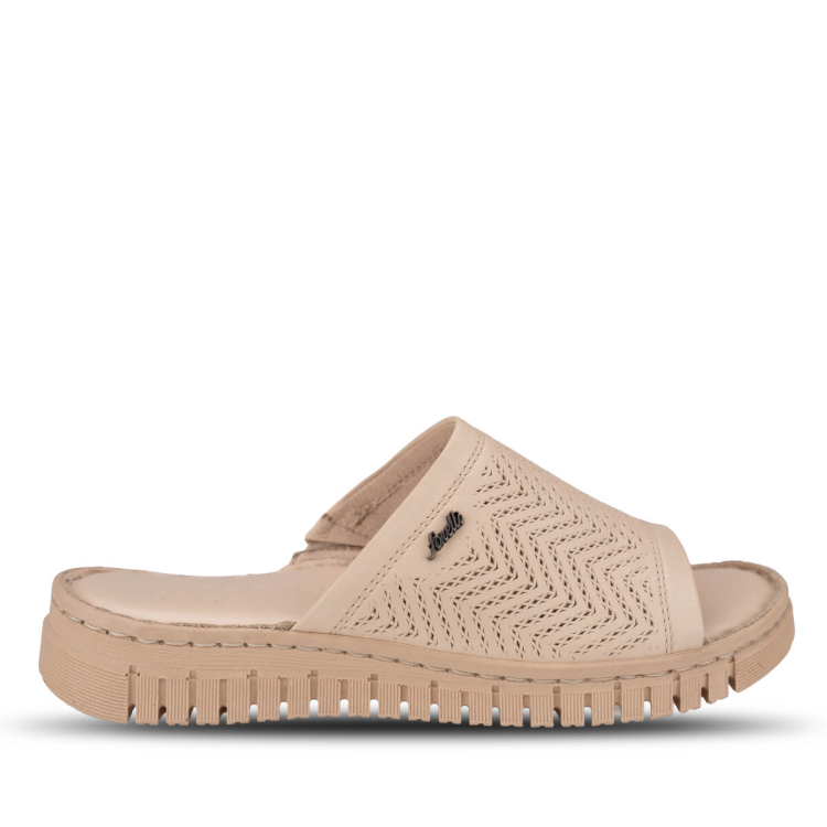 SOFIA-G Kadın Deri Terlik Bej - Forelli