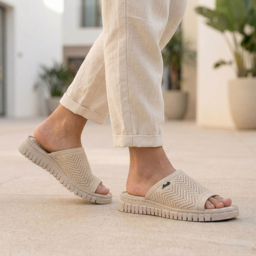 SOFIA-G Kadın Deri Terlik Bej - 2