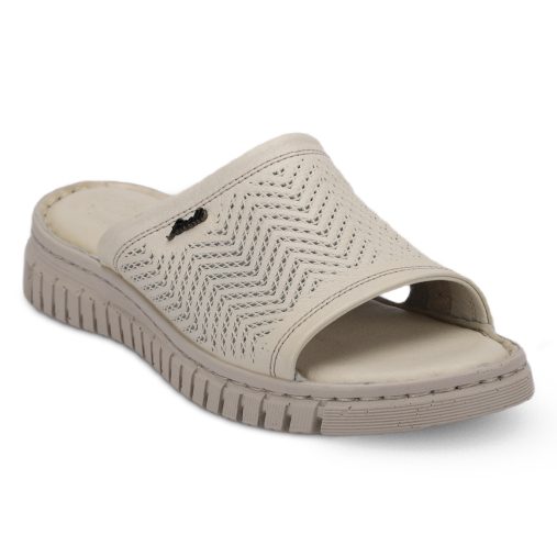 SOFIA-G Kadın Deri Terlik Ekru - Forelli