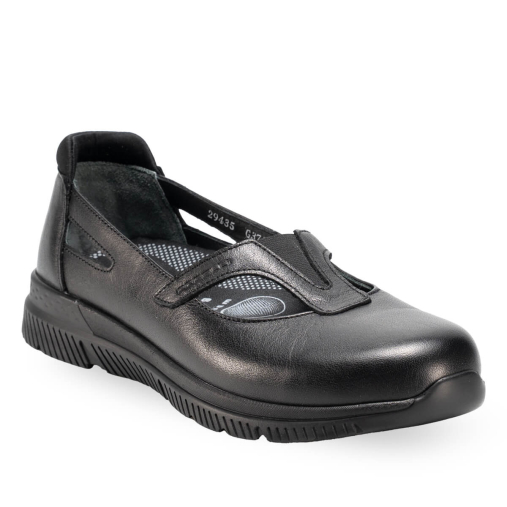 SOLE-G Kadın Deri Ayakkabı Siyah - Forelli (1)