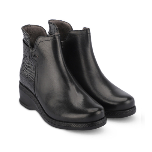 SUDE-K Kadın Deri Bot Siyah - Forelli (1)