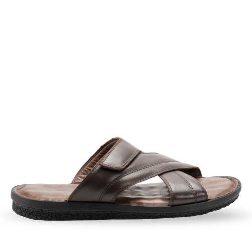 TALU-G Erkek Deri Terlik Kahve - Forelli