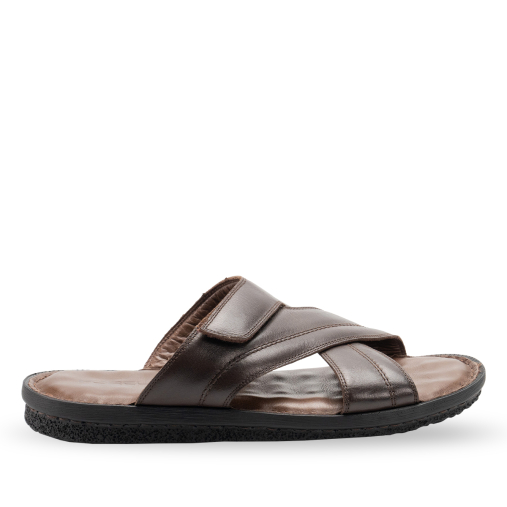 TALU-G Erkek Deri Terlik Kahve - 1