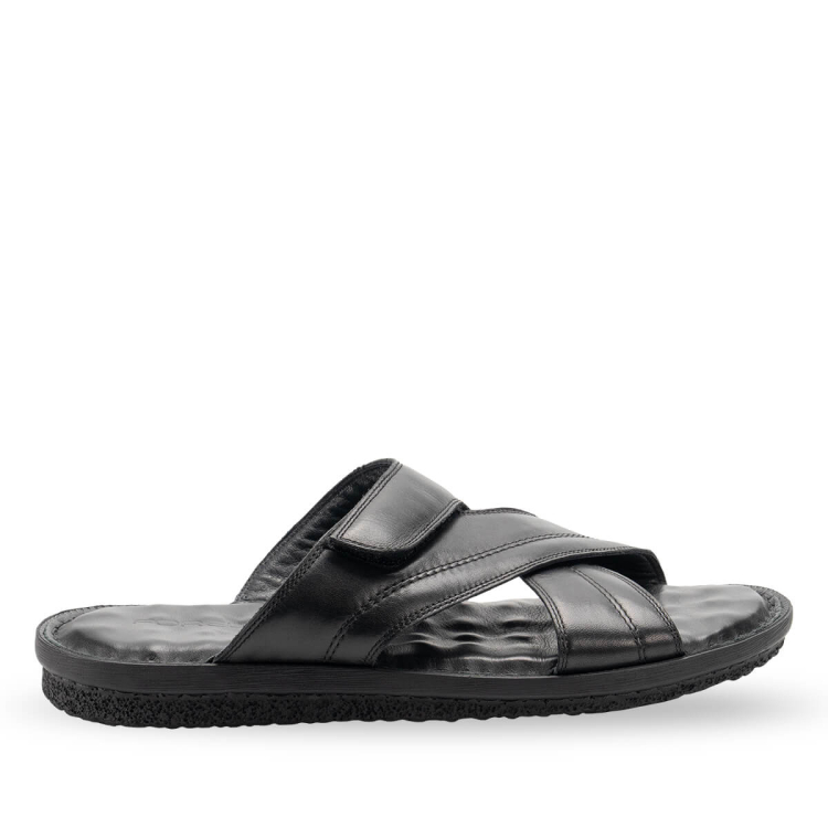 TALU-G Erkek Deri Terlik Siyah - Forelli