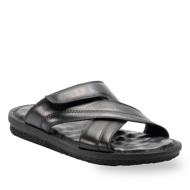 TALU-G Erkek Deri Terlik Siyah - Forelli (1)