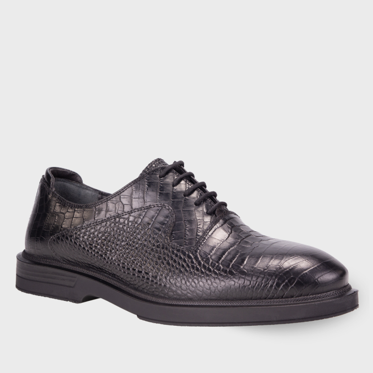 TEDD-G Erkek Deri Ayakkabı Siyah Kroko - Forelli (1)