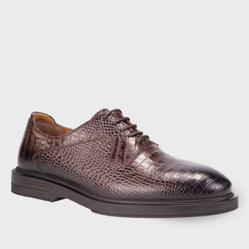 TEDD-G Erkek Deri Ayakkabı Sütlü Kahve Kroko - 2