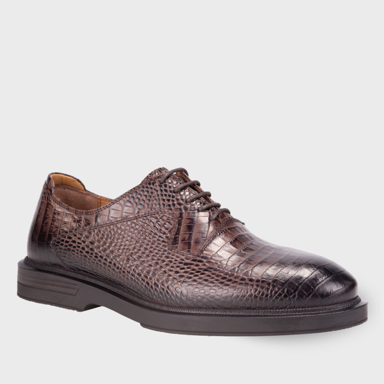 TEDD-G Erkek Deri Ayakkabı Sütlü Kahve Kroko - Forelli (1)