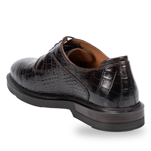 TEDD-G Erkek Deri Ayakkabı Kahve Kroko - 3