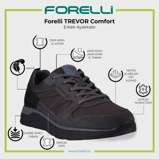 Forelli TREVOR-G Comfort Erkek Ayakkabı Füme - 9