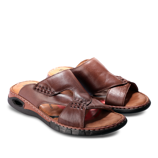 TUNA-G Erkek Deri Terlik Kum - 3