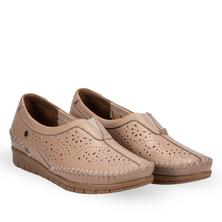 TWIN-G Kadın Deri Ayakkabı Açık Vizon - Forelli (1)