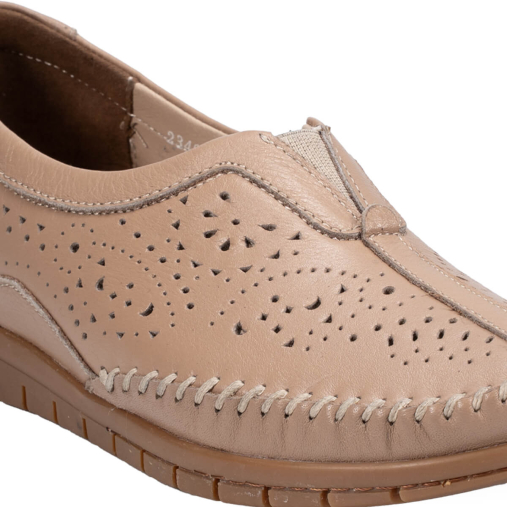 TWIN-G Kadın Deri Ayakkabı Açık Vizon - 5