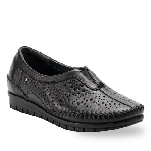 TWIN-G Kadın Deri Ayakkabı Siyah - Forelli (1)