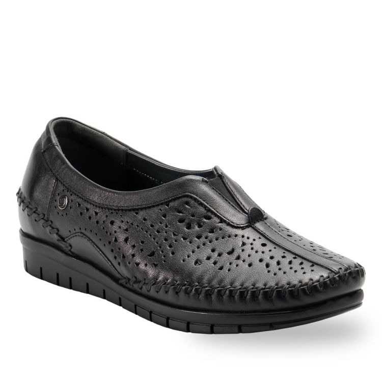 TWIN-G Kadın Deri Ayakkabı Siyah - Forelli (1)