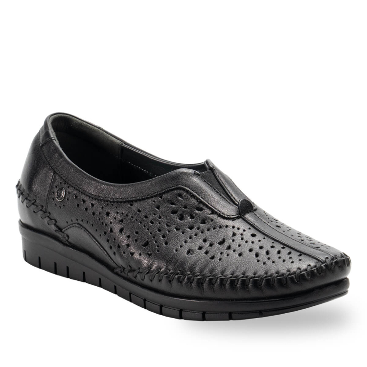 TWIN-G Kadın Deri Ayakkabı Siyah - Forelli (1)