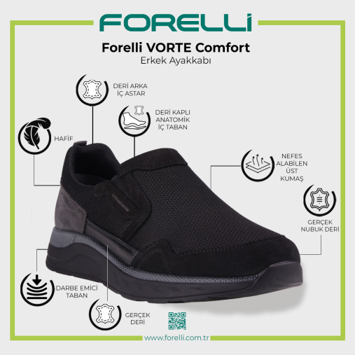 Forelli VORTE-G Comfort Erkek Ayakkabı Siyah - 9