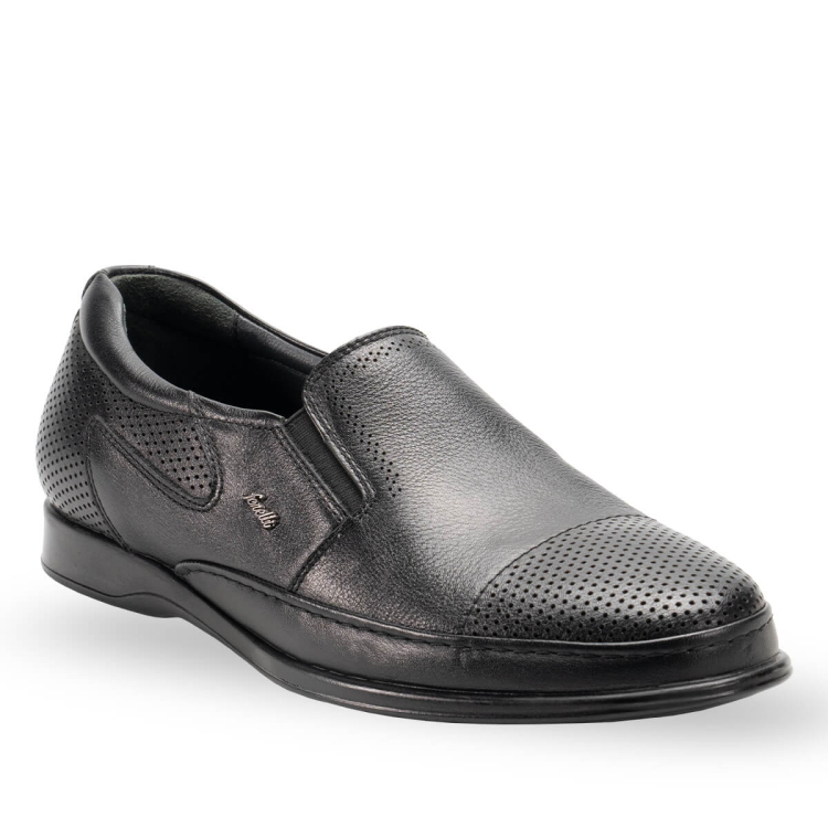 WAYNE-H Erkek Deri Ayakkabı Siyah - Forelli (1)