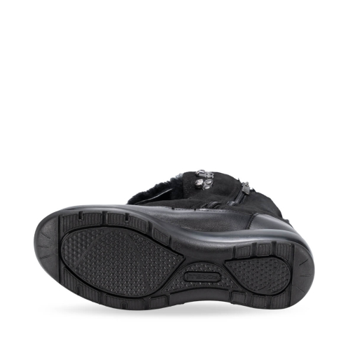 WOOL-K Kadın Kürklü Deri Bot Siyah - 4