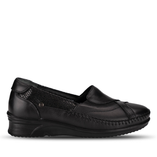 YONCA-H Kadın Deri Ayakkabı Siyah 