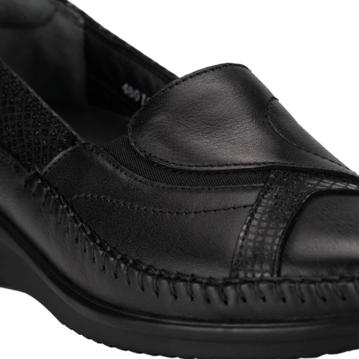 YONCA-H Kadın Deri Ayakkabı Siyah - 5