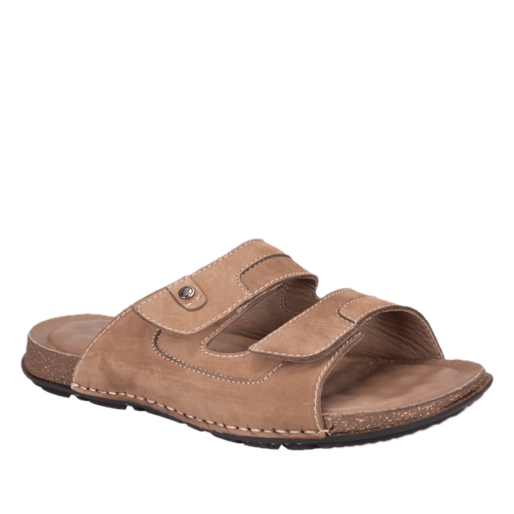 ZAYN-G Erkek Deri Terlik Kum Nubuk - Forelli (1)