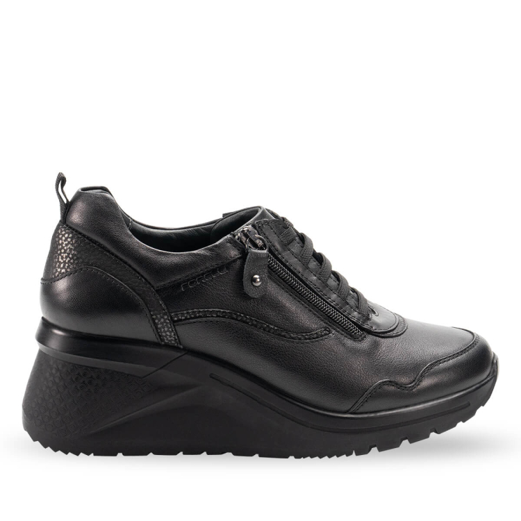 ZEYEM-G Kadın Deri Ayakkabı Siyah - Forelli