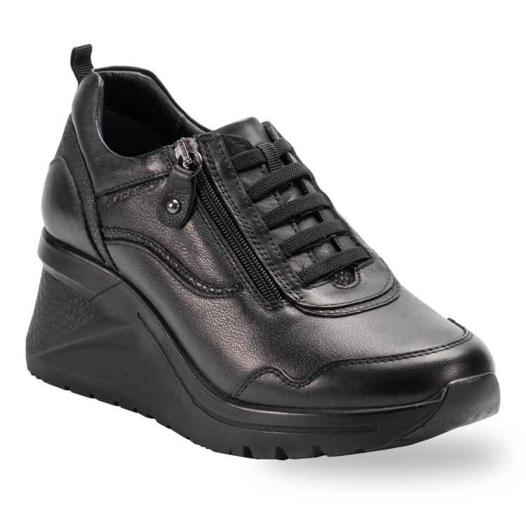 ZEYEM-G Kadın Deri Ayakkabı Siyah - Forelli (1)