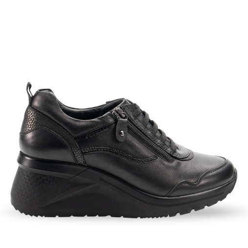 ZEYEM-G Kadın Deri Ayakkabı Siyah - Forelli