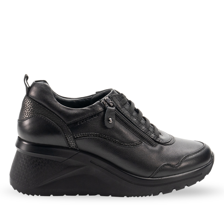 ZEYEM-G Kadın Deri Ayakkabı Siyah - Forelli