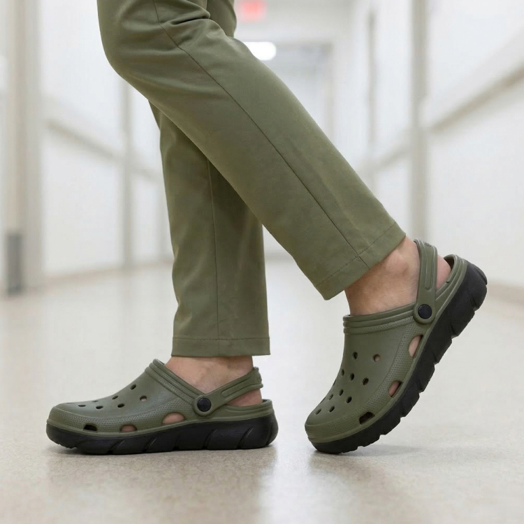 GABY-G Kadın Eva Terlik Haki-Siyah - Forelli (1)