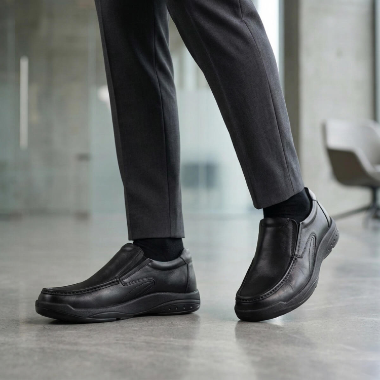 GORKEM-G Erkek Deri Ayakkabı Siyah - Forelli (1)