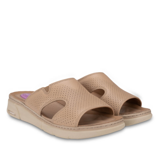 HANNA-G Kadın Deri Terlik Açık Vizon - 3