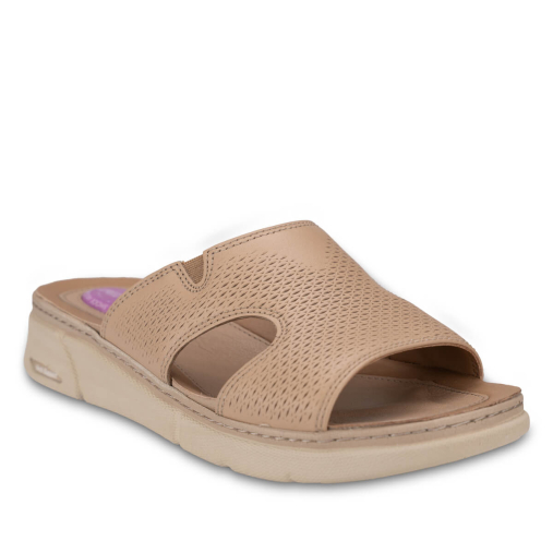 HANNA-G Kadın Deri Terlik Açık Vizon - 4