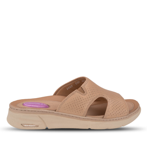 HANNA-G Kadın Deri Terlik Açık Vizon 